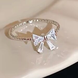 Anthropologie Silver Bow Ring